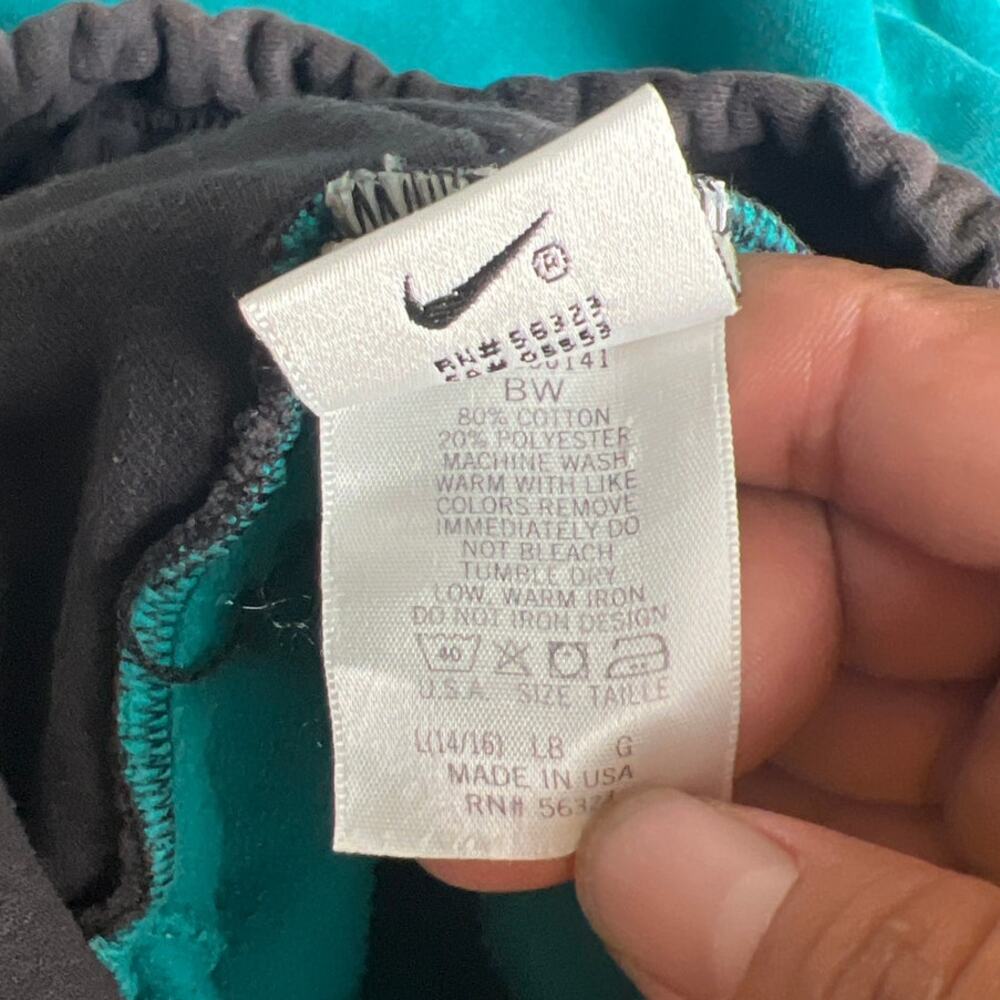 Vintage Nike Air Size 14/16 Blue Two Tone Hoodie Made In USA - Picture 7 of 7